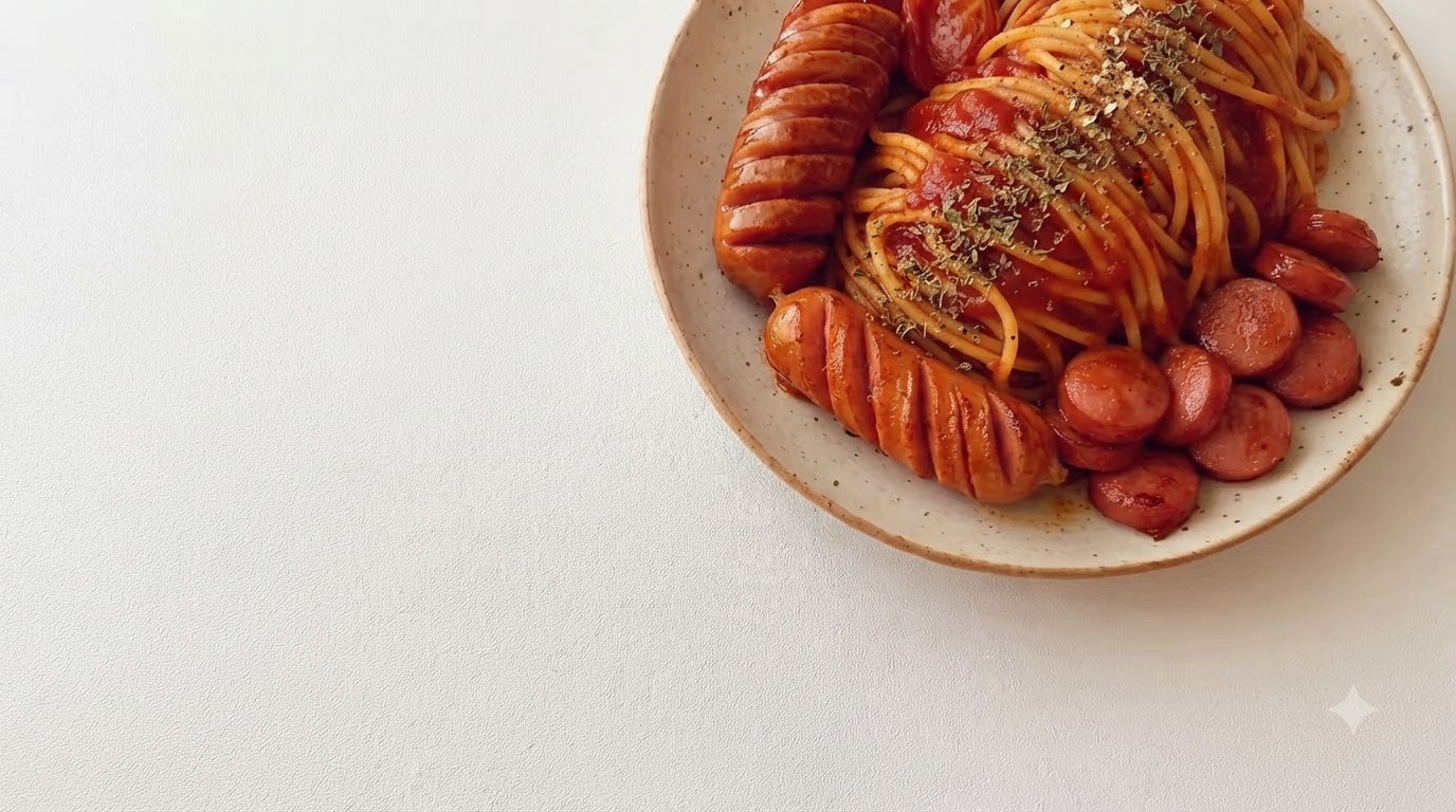 Espaguetis con Salchicha y Tomate al Estilo Asiático