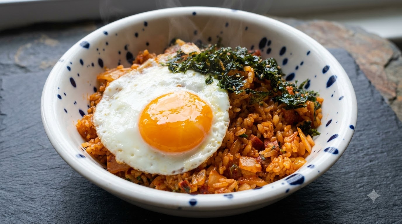 Auténtico Arroz Frito con Kimchi Coreano
