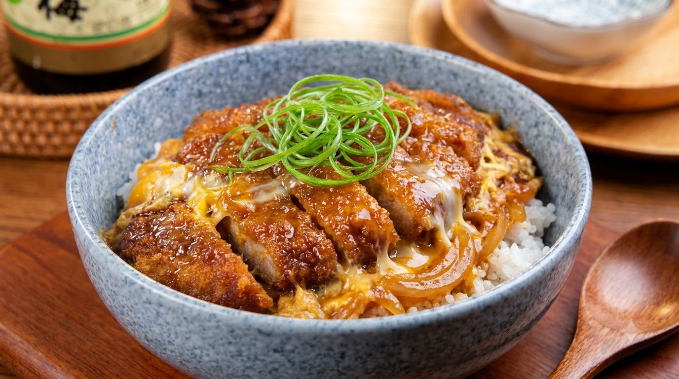 Katsudon Clásico (Tazón de Arroz con Chuleta de Cerdo Empanizada)