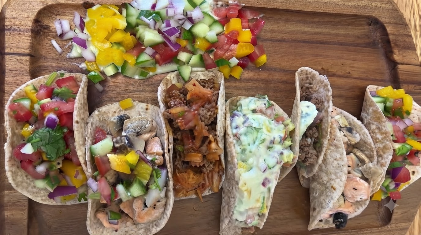 Tacos Mexicanos Bajos en Grasa y Calorías