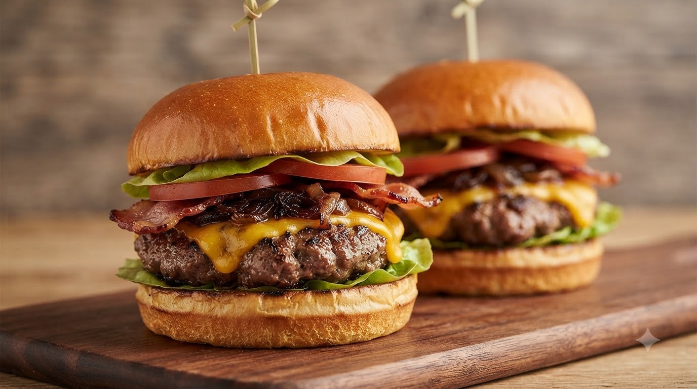 Hamburguesa de Ternera Clásica Casera con Queso