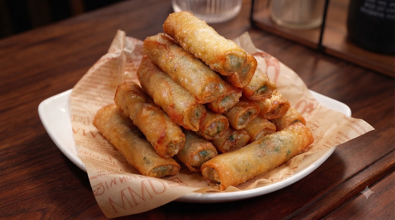 Rollitos de Primavera Crujientes de Cerdo y Cebollino