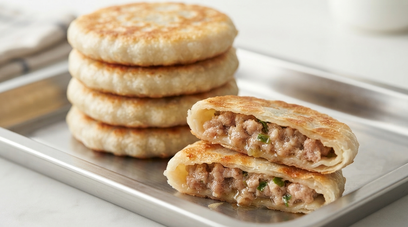 Empanadas Chinas Crujientes de Carne (Xianbing de Niuzhuang)
