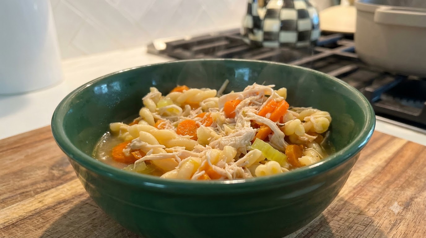 Sopa de Pollo con Fideos Reconfortante para Días de Enfermedad