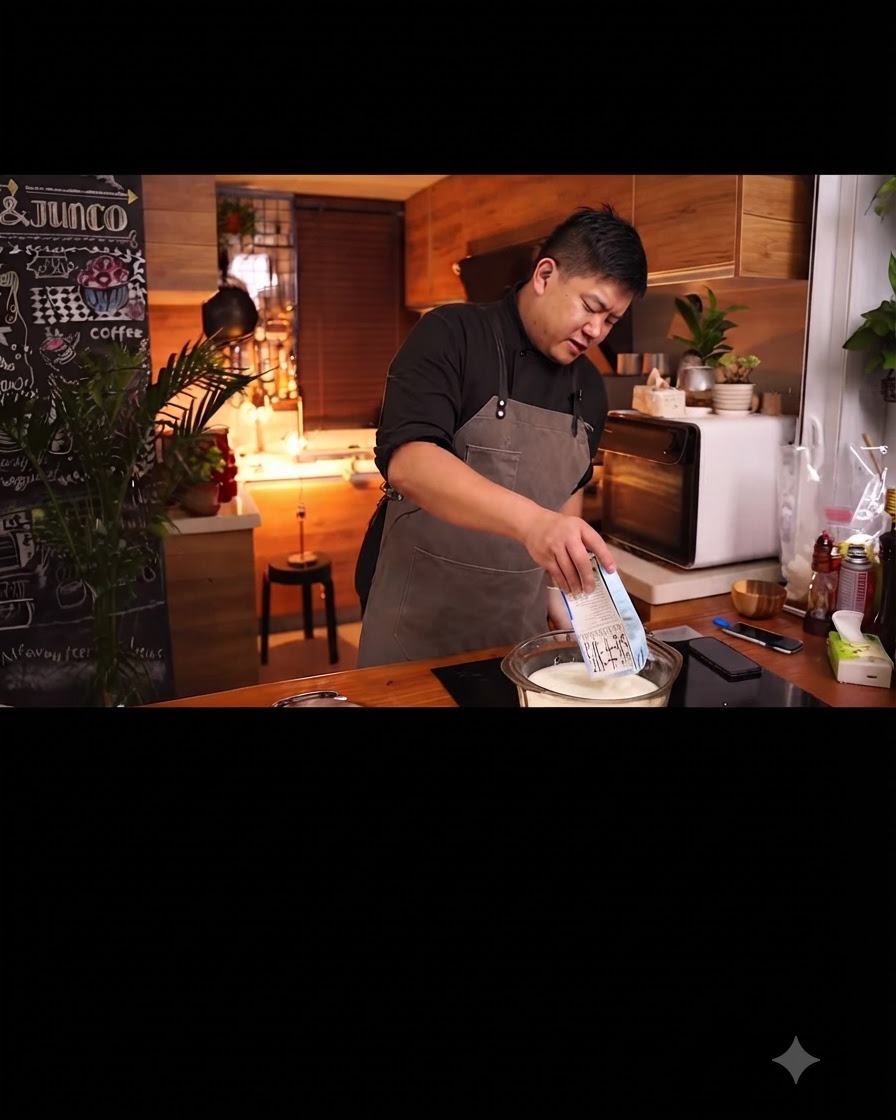 Vinagre blanco siendo vertido en un recipiente sobre la encimera de la cocina.