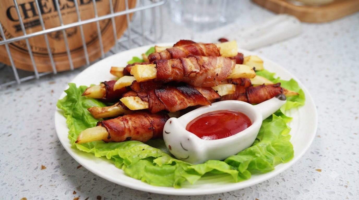Bastones de Papa Envueltos en Tocino en Air Fryer