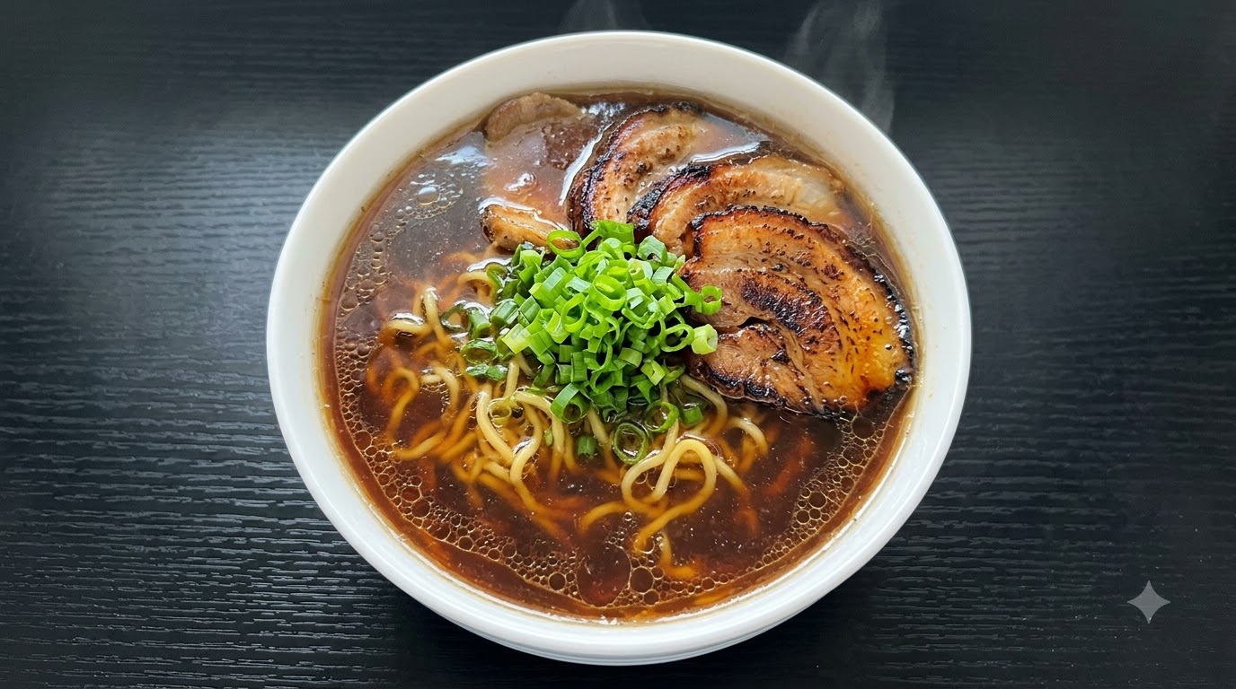 Ramen Sencillo de Panceta de Cerdo Estilo Tonkotsu