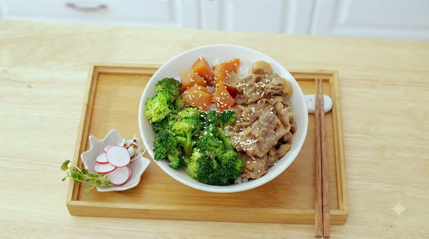 Tazón de Arroz con Carne y Miso