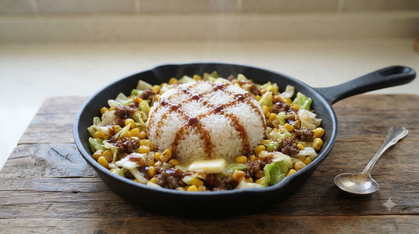 Arroz Frito Estilo Japonés con Mantequilla y Col