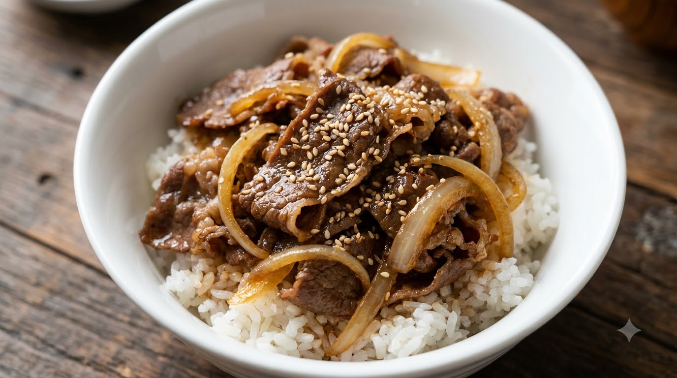 Bol de Ternera Estilo Yoshinoya (Gyudon)