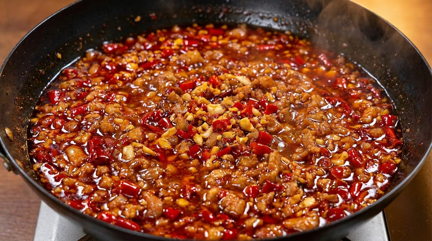 Salsa Casera Picante de Carne y Chile al Estilo Sichuan