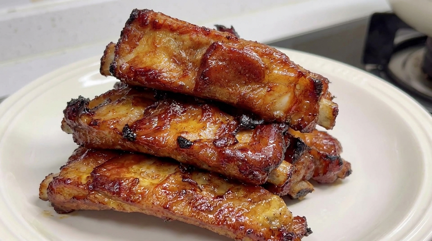 Costillas de Cerdo Glaseadas con Miel en Air Fryer