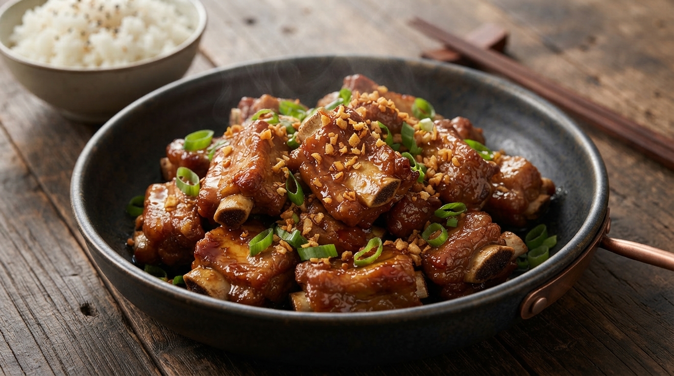 Costillas de Cerdo Glaseadas con Ajo y Miel