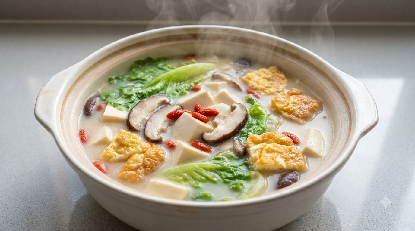 Nutritiva Sopa Sanxian de Tofu