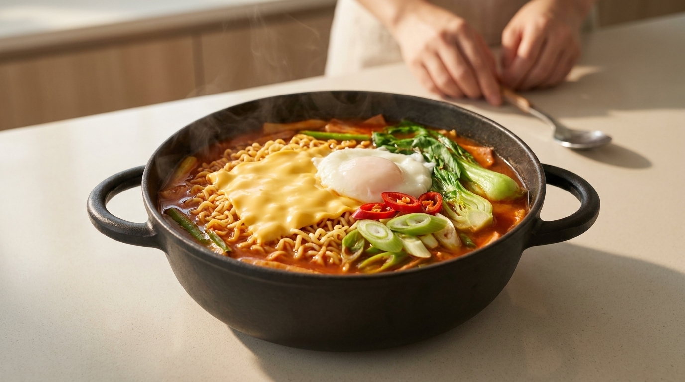 Budae Jjigae (Estofado Militar Coreano para Uno)