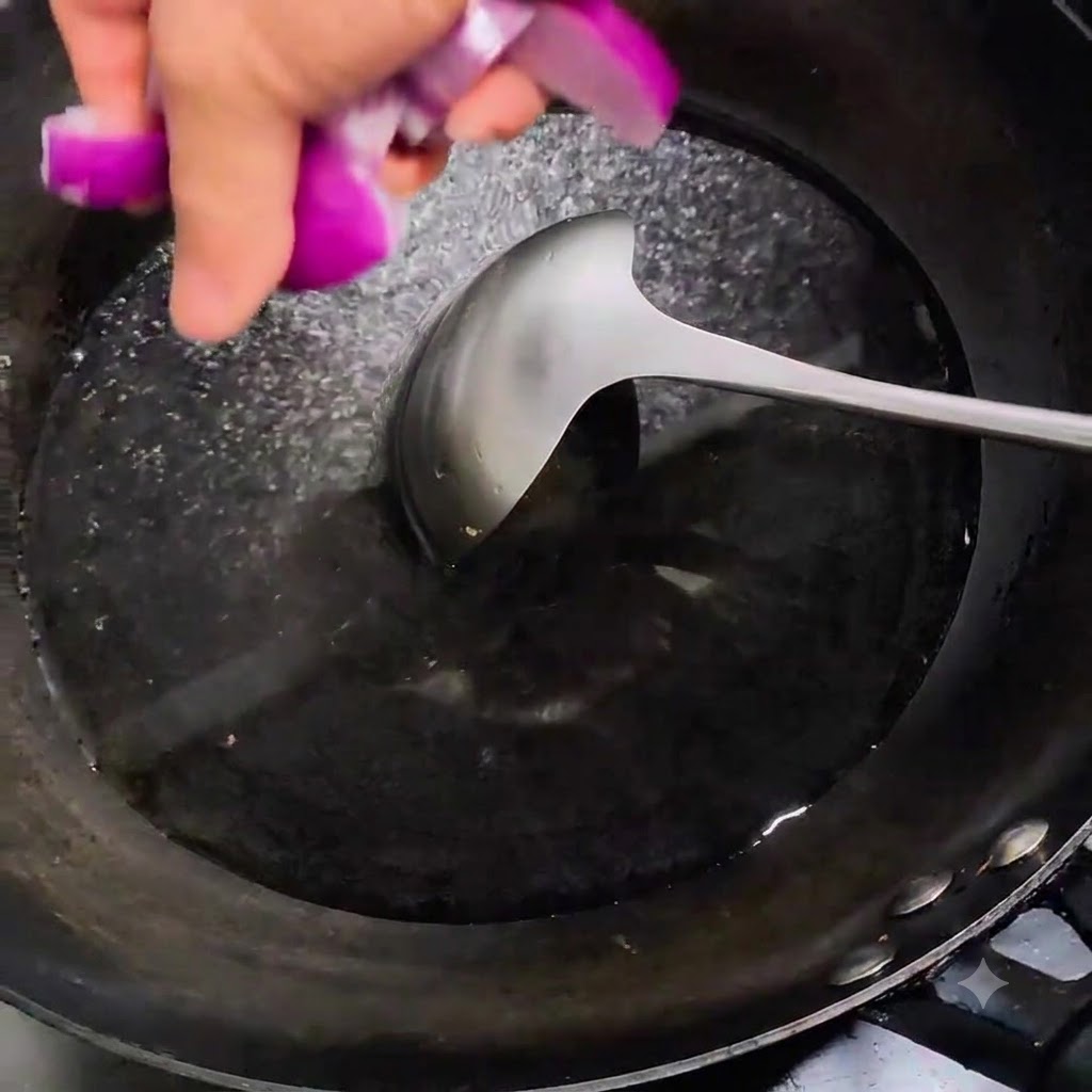 Rodajas de cebolla siendo arrojadas a una olla con agua sobre el fuego.