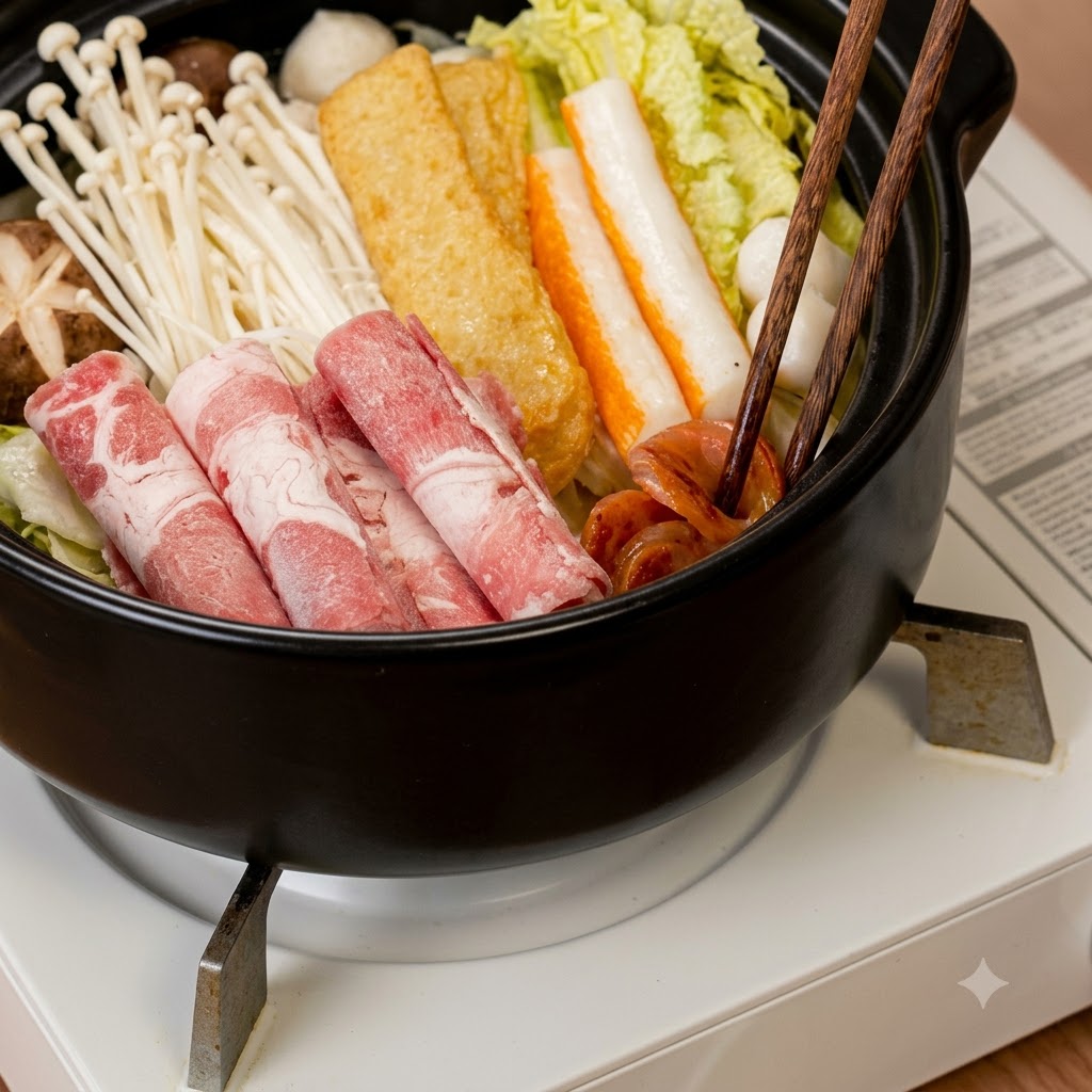 Trozo de salchicha frita añadidos a la olla de cocción principal junto con los demás ingredientes.